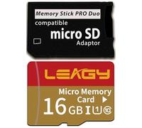 PSP Memory Stick Adapter with 16GB Micro SD Card, Micro SD/SDHC/SDXC to Memory Stick PRO Duo MagicGate Card Compatible with PlayStation Portable, Camera, Handycam, Cell Phone & PSP 1000/2000/3000