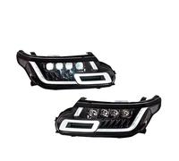 PSQGUTRE Headlight DRL Dynamic Turning Headlight Assembly Compatible For Land Rover Range Rover Sport L494 14-17 Upgrade 18 Front Headlamp(Right hand drive,4 lens 2pcs)