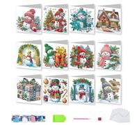 PsraGoor 12pcs DIY Art Greeting Cards Xmas Theme Congratulations Cards & Gifts