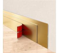 PSRONYAOG 9.8ft Self Adhesive Metalized Molding Trim Frame, Mirror Like/Brushed Metal Strip Decal for Wall Ceiling Floor Cabinet Tile Edge(Size:Width 6cm/2.36inch,Color:Brushed gol
