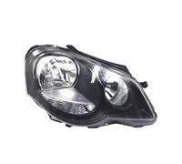 PSRRGZTM Headlight assembly Compatible With VW For POLO 9N3 2006 2007 2008 2009 2010 Car Front Bumper Headlight DRL Driving Turn Signal Fog Light Front Whole Auto Light Assembly(Black Right)