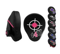 PSS Boxing Focus Pads - Hook & Jab Punch Mitts for MMA, Kickboxing, Karate, Muay Thai, and Taekwondo Training - Hand Target Strike Shield Punching Gloves Pad (Pink)