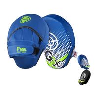 PSS Boxing Focus Pads - Hook & Jab Punch Mitts for MMA, Kickboxing, Karate, Muay Thai, and Taekwondo Training - Hand Target Strike Shield Punching Gloves Pad (Blue)