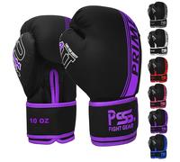 PSS Boxing Gloves for Kids/Youth Training Sparring, Kickboxing, Muay Thai, MMA, Heavy Punching Bag Mitts Focus Pads Workout Durable PU Leather, High-Density Foam Padding 4 6 8 10 Oz (Purple, 6 oz)