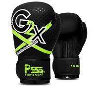 PSS Boxing Gloves for Kids/Youth Training Sparring, Kickboxing, Muay Thai, MMA, Heavy Punching Bag Mitts Focus Pads Workout Durable PU Leather, High-Density Foam Padding 4 6 8 10 Oz (Black, 6 oz)
