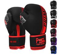 PSS Boxing Gloves for Kids/Youth Training Sparring, Kickboxing, Muay Thai, MMA, Heavy Punching Bag Mitts Focus Pads Workout Durable PU Leather, High-Density Foam Padding 4 6 8 10 Oz (Red, 6 oz)