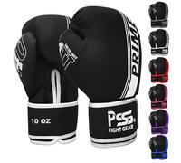 PSS Boxing Gloves for Kids/Youth Training Sparring, Kickboxing, Muay Thai, MMA, Heavy Punching Bag Mitts Focus Pads Workout Durable PU Leather, High-Density Foam Padding 4 6 8 10 Oz (White, 10 oz)