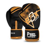 PSS Boxing Gloves for Kids/Youth Training Sparring, Kickboxing, Muay Thai, MMA, Heavy Punching Bag Mitts Focus Pads Workout Durable PU Leather, High-Density Foam Padding 4 6 8 10 Oz (Golden, 10 Oz)