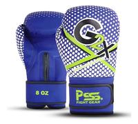PSS Boxing Gloves for Kids/Youth Training Sparring, Kickboxing, Muay Thai, MMA, Heavy Punching Bag Mitts Focus Pads Workout Durable PU Leather, High-Density Foam Padding 4 6 8 10 Oz (Blue, 6 oz)
