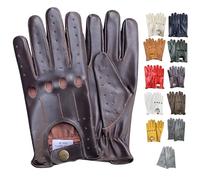 PSS Classic Full-Finger Unlined Leather Driving Gloves for Men-chauffeur Vintage Retro Style for cycling riding gym wheel chair summer mittens 507 (L, Burgundy)