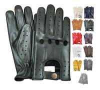 PSS Classic Full-Finger Unlined Leather Driving Gloves for Men-chauffeur Vintage Retro Style for cycling riding gym wheel chair summer mittens 507 (S, Black)