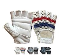 PSS Comfortable Real COW Hide Leather Padded Gloves for Gym, Fitness, Weightlifting, Body Building, Workout, Training Comes With Off White Mesh for Breathability (407 White, S)