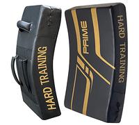 PSS curved Buffalo Leather kick Pad multi-layer shield for Training kickboxing Taekwondo MMA Martial arts, knee and elbow strike shield for men & women (sold as single item) 1115 (1115 Golden)