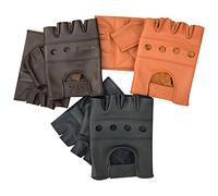 PSS Finger less Gloves Real Leather Soft Weight Training Cycling Bike Wheelchair Body building weight lifting GYM BROWN LARGE 502