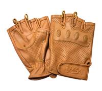 PSS Fingerless Motorbike Sports Outdoor Gym Fitness Training Fashion Bus Driving Wheel Chair Cycling Retro Racer Gloves 318 (318 Tan, M)