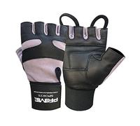 PSS Prime Sports Shop Weightlifting Lamb Leather fingerless double stitched padded gloves with on/off Pullies, Perfect Strong Grip Body Building Gym Fitness Training workout Model 114