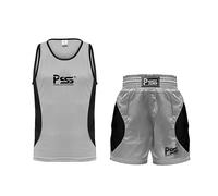 PSS Ultimate Kids Boxing Uniform Set of 2 Pieces Light Weight Breathable and Comfortable Fabric Boxing Student Uniform for Ages 3-14 Year (7-8 Year, Grey)