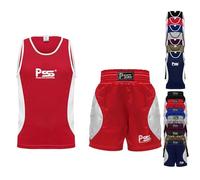 PSS Ultimate Kids Boxing Uniform Set of 2 Pieces Light Weight Breathable And Comfortable Fabric Boxing Student Uniform for ages 3-14 Year (9-10 Year, Red)