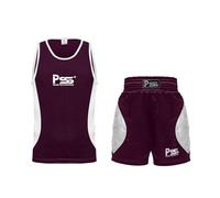 PSS Ultimate Kids Boxing Uniform Set of 2 Pieces Light Weight Breathable and Comfortable Fabric Boxing Student Uniform for Ages 3-14 Year (11-12 Year, Maroon