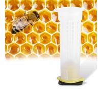 Pssopp 100PCS Beekeeping Rearing Cup Kit, Plastic Bee Queen Cages, Durable Roller Cages for Beekeepers with 100 Honey Sponge Cups (Pssoppsfbljrkvw2-01)