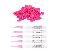 Pssopp 100Pcs Set Cat Nail Covers Claw Caps Glitter, Durable PVC Material, Prevent Scratching Furniture, Grooming Accessory for Cats, Four, Rose Red for, Sky Blue (M)