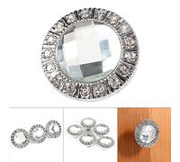 Pssopp 10pcs Clear Crystal Glass Wardrobe Knob, Zinc Alloy Drawer Pull Handle for Cabinets, Stylish Home Improvement Accessories