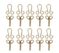 Pssopp 10Set Covered Hook Eye Closures, Antique Gold Tan Large Covered Hook Eye Sewing Closure for Fur Coat Jacket Cape Bra Books Crafts Made of Metal with an Antique (Buckle the 2.8CM)