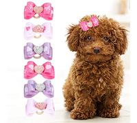 Pssopp 15Pcs Pet Multicolor Hair Bowknot Bows Gradient Color Cute Dog Hair Decoration Grooming Accessories for Cat Medium Small Dog