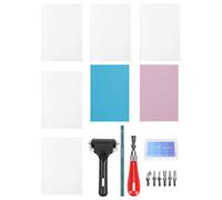 Pssopp 16Pcs Rubber Stamp Making Kit, Soft Rubber Carving Blocks with 6 Blades Cutter Tool for Printmaking, DIY Craft Stamp Carving Supplies