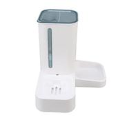 Pssopp 2 In 1 Pet Feeder with Gravity Auto Water and Food Dispenser, Large Capacity 1.5L Water Bucket and 2.2lb Food Bucket for Small Medium Cats Dogs