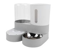 Pssopp 2 in 1 Pet Food Water Dispenser, Automatic Feeders Large Capacity Long Lasting Freshness Cat Feeder and Water Dispenser for Cats Dogs 2 in 1 Pet Food, Automatic (Grey)