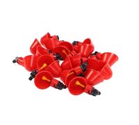 Pssopp 20 Pack Chicken Water Cups Automatic Poultry Waterer Chicken Watering Bowls Poultry Drinker with Screw Heads Leakproof Design for Hens Ducks Geese Quail Birds (Red)