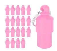 Pssopp 20 Pcs Pet ID Tag Capsule Anti Lost Tube Dog Cat ID Tag Collar Pendant with Storage for Contact Info Name Address (Roseate)