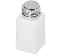 Pssopp 200ml ESD Antistatic Solvent Dispenser, Dispensing Bottles Stainless Steel Press Type Cover Square Liquid Bottle with Purity Pump for Acetone IPA Oil Nail Polish Remover 200ml (White)