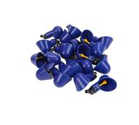 Pssopp 20pcs Automatic Chicken Water Cups Poultry Watering Bowls with Screw Heads Leakproof Design for Chickens Ducks Quail Turkeys Geese Birds (Blue)
