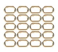 Pssopp 20Pcs Oval Spring Clip Golden Spring Mountaineering Buckle Carabiner Metal Spring Key Ring for Key Organizing Accessories(gold)