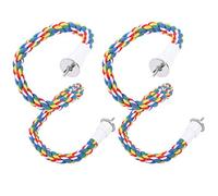 Pssopp 2Pcs Bird Chew Rope Cotton Bird Ladder Toys for Parrots Parakeets Perching Playing (105CM)