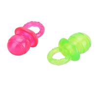Pssopp 2Pcs Pet Puppy Pacifier Chew Playing Training Toys Molar Clean Teeth Rubber Toy Chewing Playing Training Toys with Built-in Sounder for Dog Cat Healthy Teeth