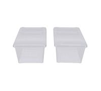 Pssopp 2PCS Reptile Feeding Boxes, 21.5×31.5×15cm Transparen Snake Breeding Boxes Portable Reptile Hatching Containers for Bearded Dragon Lizard Scorpion Spider Frogs (L)