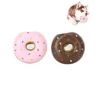 2Pcs Squeak Latex Dog Toys Doughnut Shape Dog Chew Toy Training Toy Puppy Molar Toy Pet Interactive Play Toys for Small Medium Dogs