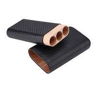 Pssopp 3 Cigar Humidor Travel Cigar Case Leather Storage Box with Spanish Cedar Lining for Lovers Gift
