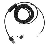 Pssopp 3 in 1 USB Endoscope Inspection Camera, 3.9mm HD 720P Borescope with 6 Adjustable LED Lights, IP67 Probe for Home Repair, Drain Pipe, Auto Inspection (5 meters soft cord)