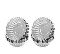 Pssopp 30Pcs Non Stick Egg Tart Molds, Mini Aluminum Cake Muffin Moulds, Reusable Baking Tools with Heat Resistance, Ideal for DIY Tarts, Cakes, Biscuits, Pudding (#20)