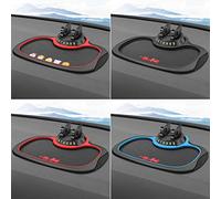 Pssopp 360 Degree Rotating Phone Holder, Non Slip Dashboard Mat, Universal Gel Mount for Cars with Phone Number Display (Non-slipmatrededge-withhiddennumberbracket)