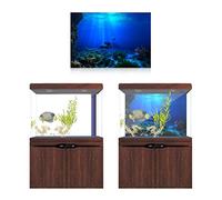 Pssopp 3D Effect Aquarium Backdrop Fish Tank Wall Sticker Adhesive Underwater Coral PVC Decals for Aquariums (61x30cm)
