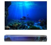 Pssopp 3D Effect Aquarium Background for Fish Tank - Underwater Coral Wall Sticker Decal, Adhesive PVC Aquatic Decor, 76x46cm