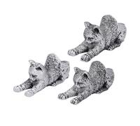 Pssopp 3Pcs Animal Figures Plant Pot Feet, Robust Resin Material Creative Design Multifunctional Flower Pot Feet for Gardens Greenhouses(Sleeping Cat) (Lazy Cat)