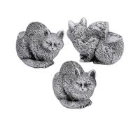 Pssopp 3Pcs Animal Figures Plant Pot Feet, Robust Resin Material Creative Design Multifunctional Flower Pot Feet for Gardens Greenhouses(Sleeping Cat) (Sleepy Cat)