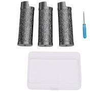Pssopp 3PCS Metal Lighter Covers, 8cm Vintage Protective Lighter Cases Full Size BI C Covers for Travel Bar Outdoor Men Dad Birthday Father Day Business