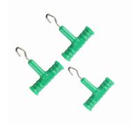 Pssopp 3Pcs Plastic And High Carbon Steel Fishing Knot Pullers Accessory for Tying Carp Hair Rigs, Ideal Tool with T Handle Design, Test Knot Strength (Green)